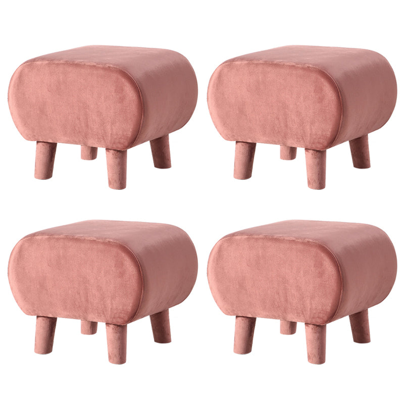 Modern Stain Resistant Standard Oval Dark Blue Velvet Indoor Pouf Pink 4 Piece Set Clearhalo 'furn' 'furn_ottomans_poufs' 'Furniture' 'Living Room Furniture' 'Ottomans & Poufs' 'ottomans_poufs' 5518584