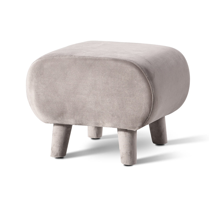 Modern Stain Resistant Standard Oval Dark Blue Velvet Indoor Pouf Grey 1 Piece Clearhalo 'furn' 'furn_ottomans_poufs' 'Furniture' 'Living Room Furniture' 'Ottomans & Poufs' 'ottomans_poufs' 5518586