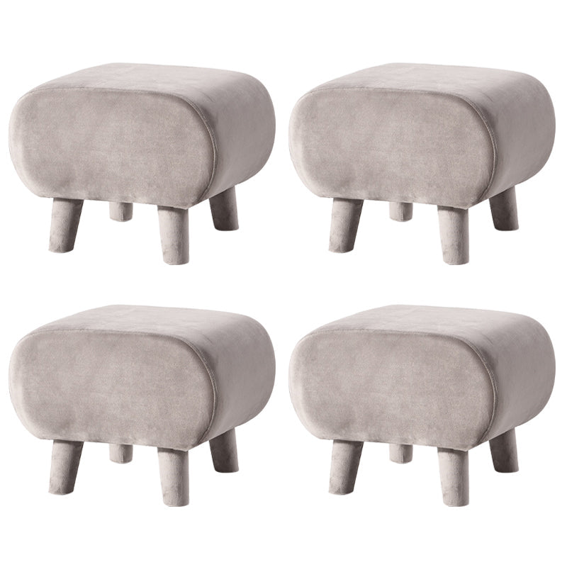 Modern Stain Resistant Standard Oval Dark Blue Velvet Indoor Pouf Grey 4 Piece Set Clearhalo 'furn' 'furn_ottomans_poufs' 'Furniture' 'Living Room Furniture' 'Ottomans & Poufs' 'ottomans_poufs' 5518588