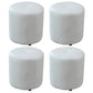 Classic Round Ottoman Pure Color Genuine Leather Water Resistant Ottoman Stool Light Gray 4 Piece Set Clearhalo 'furn' 'furn_ottomans_poufs' 'Furniture' 'Living Room Furniture' 'Ottomans & Poufs' 'ottomans_poufs' 5518595