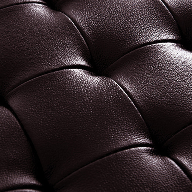 Classic Round Ottoman Pure Color Genuine Leather Water Resistant Ottoman Stool Clearhalo 'furn' 'furn_ottomans_poufs' 'Furniture' 'Living Room Furniture' 'Ottomans & Poufs' 'ottomans_poufs' 5518600