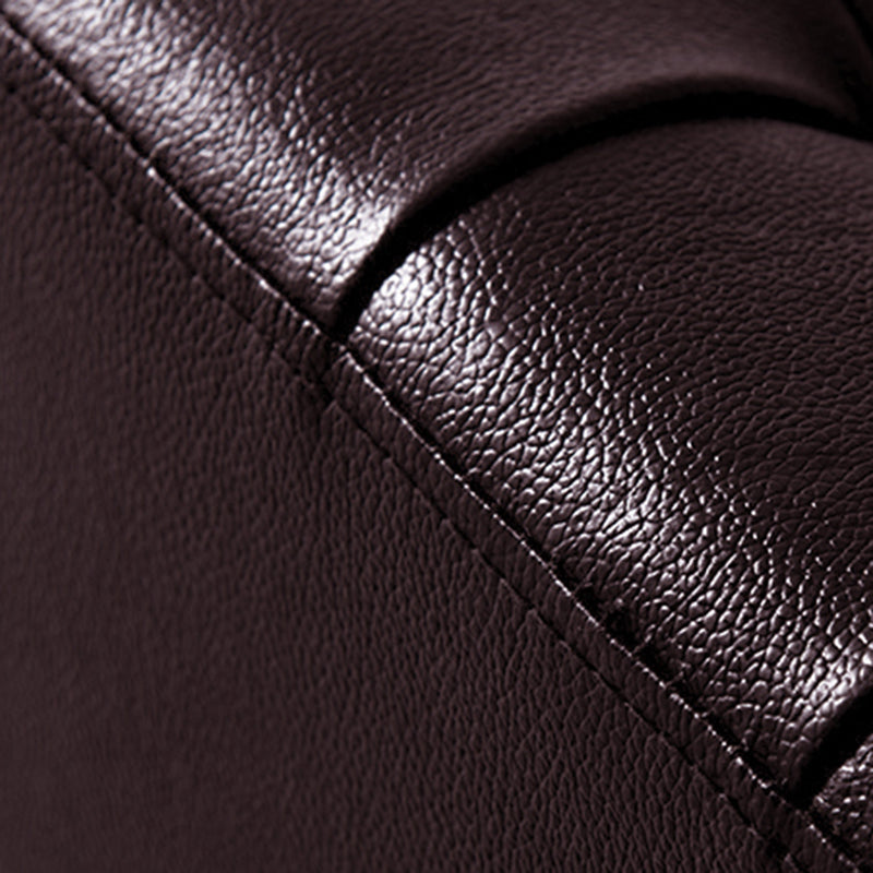 Classic Round Ottoman Pure Color Genuine Leather Water Resistant Ottoman Stool Clearhalo 'furn' 'furn_ottomans_poufs' 'Furniture' 'Living Room Furniture' 'Ottomans & Poufs' 'ottomans_poufs' 5518602