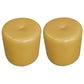 Classic Round Ottoman Pure Color Genuine Leather Water Resistant Ottoman Stool Yellow 2 Piece Set Clearhalo 'furn' 'furn_ottomans_poufs' 'Furniture' 'Living Room Furniture' 'Ottomans & Poufs' 'ottomans_poufs' 5518607