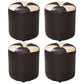 Classic Round Ottoman Pure Color Genuine Leather Water Resistant Ottoman Stool Beige Coffee 4 Piece Set Clearhalo 'furn' 'furn_ottomans_poufs' 'Furniture' 'Living Room Furniture' 'Ottomans & Poufs' 'ottomans_poufs' 5518611