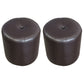 Classic Round Ottoman Pure Color Genuine Leather Water Resistant Ottoman Stool Coffee 2 Piece Set Clearhalo 'furn' 'furn_ottomans_poufs' 'Furniture' 'Living Room Furniture' 'Ottomans & Poufs' 'ottomans_poufs' 5518613