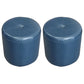 Classic Round Ottoman Pure Color Genuine Leather Water Resistant Ottoman Stool Blue 2 Piece Set Clearhalo 'furn' 'furn_ottomans_poufs' 'Furniture' 'Living Room Furniture' 'Ottomans & Poufs' 'ottomans_poufs' 5518616