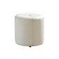 Classic Round Ottoman Pure Color Genuine Leather Water Resistant Ottoman Stool Off-White 1 Piece Clearhalo 'furn' 'furn_ottomans_poufs' 'Furniture' 'Living Room Furniture' 'Ottomans & Poufs' 'ottomans_poufs' 5518621