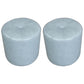 Classic Round Ottoman Pure Color Genuine Leather Water Resistant Ottoman Stool Light Blue 2 Piece Set Clearhalo 'furn' 'furn_ottomans_poufs' 'Furniture' 'Living Room Furniture' 'Ottomans & Poufs' 'ottomans_poufs' 5518628