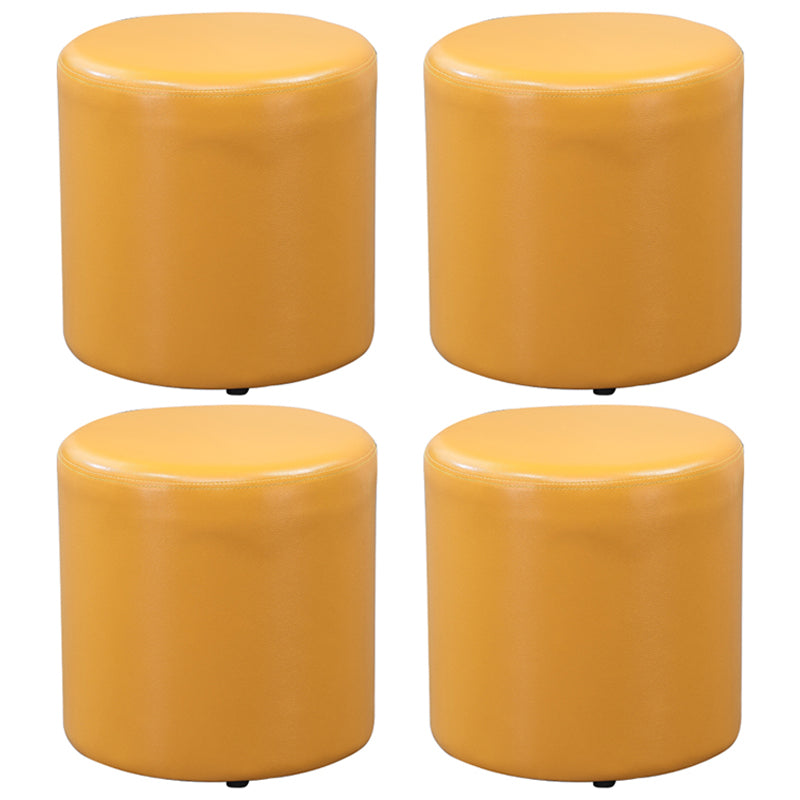 Minimalistische runde Fußschemel -Osmanen Feste Farbe Echtes Leder Ottoman