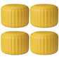 Modern Cylinder Shape Sherpa Pouf Plain PU Leather Tear Resistant Chair Ottoman Yellow 4 Piece Set Clearhalo 'furn' 'furn_ottomans_poufs' 'Furniture' 'Living Room Furniture' 'Ottomans & Poufs' 'ottomans_poufs' 5518723