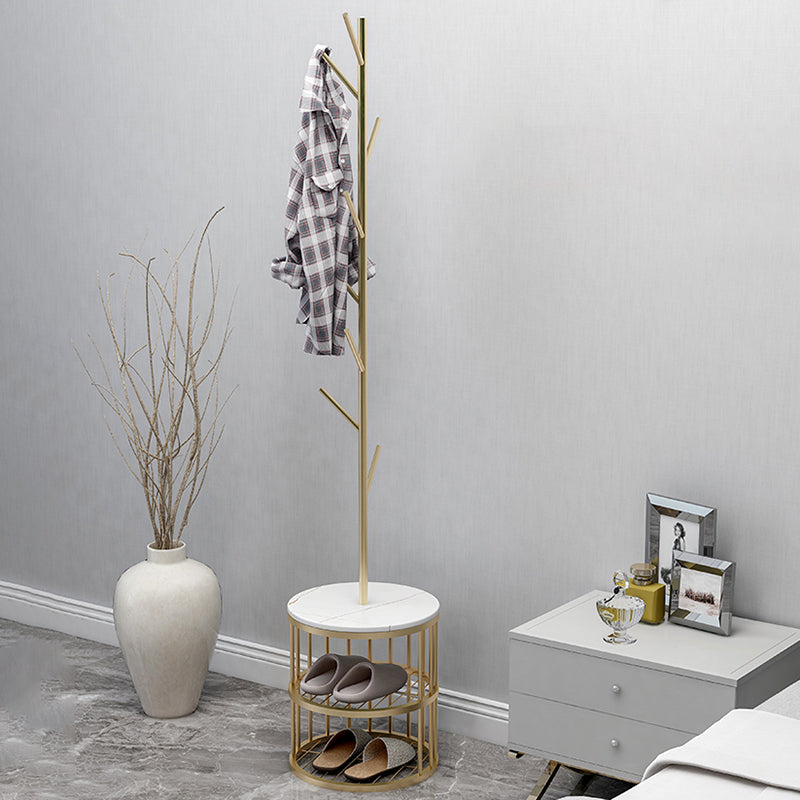 Gorgeous Free Standing Coat Rack Coat Hooks Metal Coat Rack with Storage Clearhalo 'Entry & Mudroom Furniture' 'furn' 'furn_hall_tree_coat_racks' 'Furniture' 'Hall Trees & Coat Racks' 'hall_tree_coat_racks' 5522478