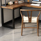 Solid Wood Industrial Office Desk L-Shape Fixed Writing Table