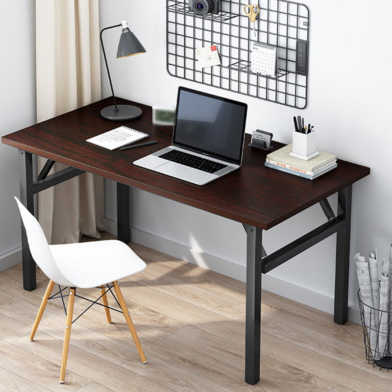 長方形の木材ライティングデスクインダストリアルスタイルの折りたたみオフィスデスク