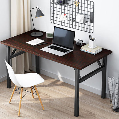 長方形の木材ライティングデスクインダストリアルスタイルの折りたたみオフィスデスク