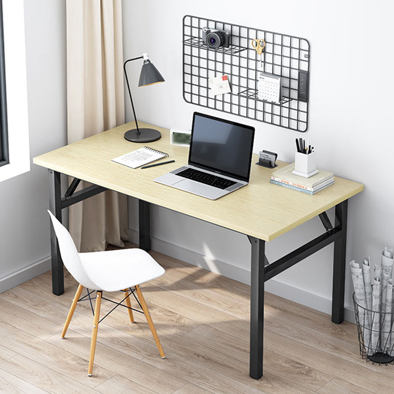 長方形の木材ライティングデスクインダストリアルスタイルの折りたたみオフィスデスク