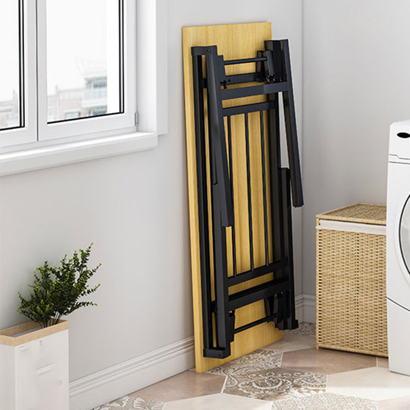 長方形の木材ライティングデスクインダストリアルスタイルの折りたたみオフィスデスク