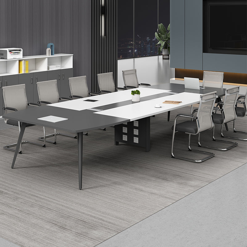 Escritorio de escritura de madera de estilo industrial escritorio de gestión de cables de la oficina para la oficina