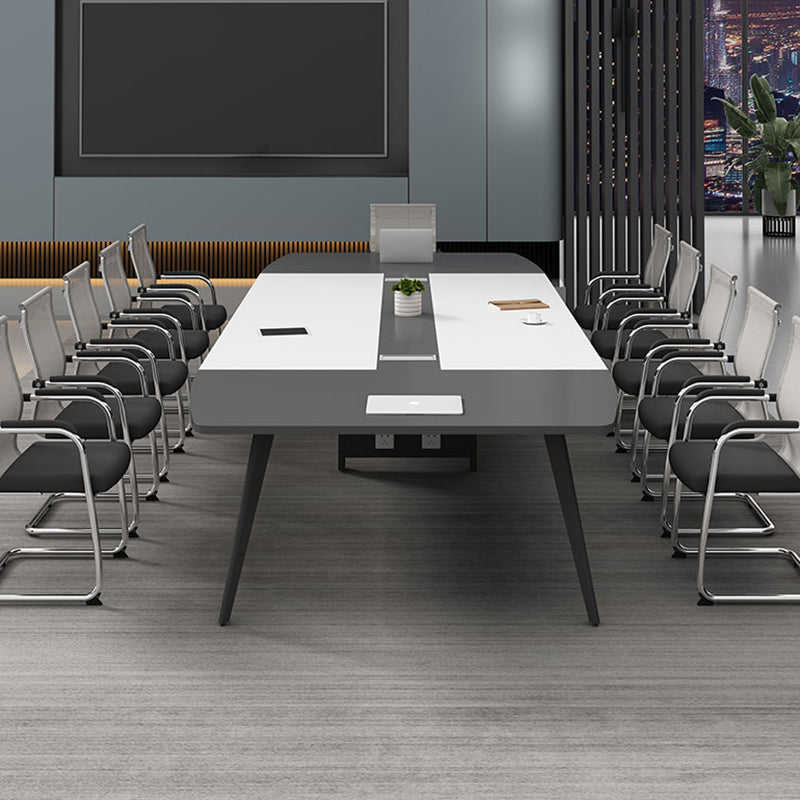 Escritorio de escritura de madera de estilo industrial escritorio de gestión de cables de la oficina para la oficina