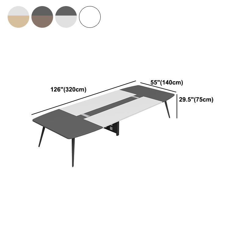 Escritorio de escritura de madera de estilo industrial escritorio de gestión de cables de la oficina para la oficina