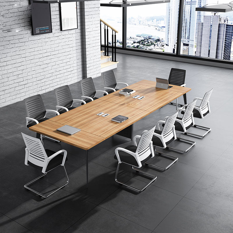 Escritorio de escritura de madera curva de estilo industrial parsons de la base de trabajo para la oficina