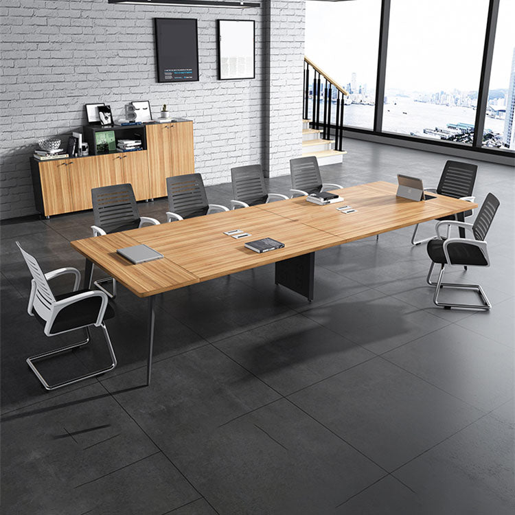 Escritorio de escritura de madera curva de estilo industrial parsons de la base de trabajo para la oficina