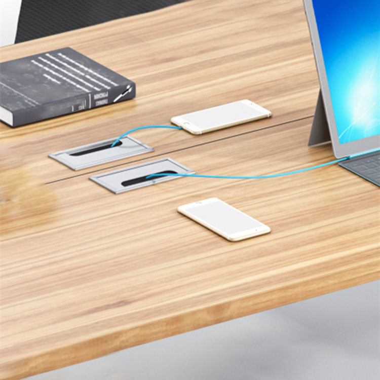 Escritorio de escritura de madera curva de estilo industrial parsons de la base de trabajo para la oficina