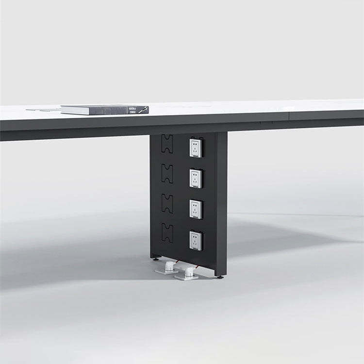 Escritorio de escritura de madera curva de estilo industrial parsons de la base de trabajo para la oficina