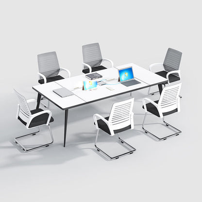 Escritorio de escritura de madera curva de estilo industrial parsons de la base de trabajo para la oficina