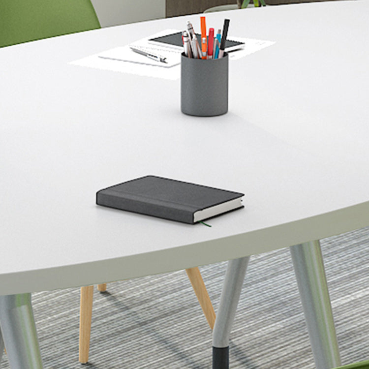 Stile moderno Home Desk ovale Office scrivania scrivania artificiale scrivania in legno artificiale