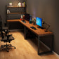 Rectangular Corner Writing Desk Solid Wood Office Desk with Iron Legs for Bedroom Clearhalo 'furn' 'furn_office_desk' 'Furniture' 'Office Desks' 'Office Furniture' 'office_desk' 5523313