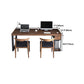 Solid Wood Computer Desk Rectangular Office Desk with Black Iron Leg for Office