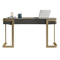 Contemporary Curved Office Desk Stone Sled Writing Desk with 2 Drawers 63"L x 23.6"W x 29.5"H Gray-Gold Clearhalo 'furn' 'furn_office_desk' 'Furniture' 'Office Desks' 'Office Furniture' 'office_desk' 5523374