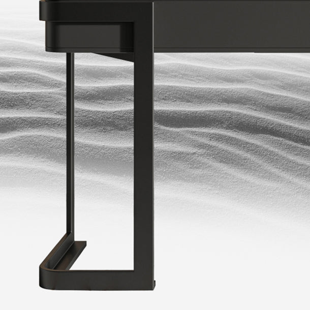 Contemporary Curved Office Desk Stone Sled Writing Desk with 2 Drawers Clearhalo 'furn' 'furn_office_desk' 'Furniture' 'Office Desks' 'Office Furniture' 'office_desk' 5523376