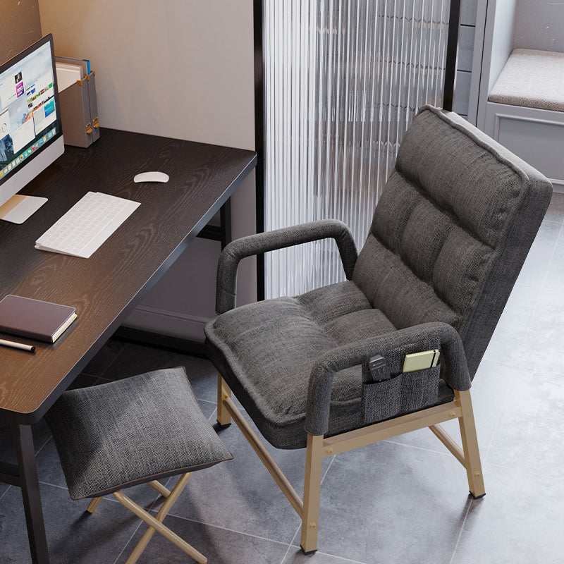 Modern Adjustable Back Height Task Chair Home Office Computer Chair Grey With Footrest Clearhalo 'furn' 'furn_office_chair' 'Furniture' 'Office Chairs' 'Office Furniture' 'office_chair' 5523452