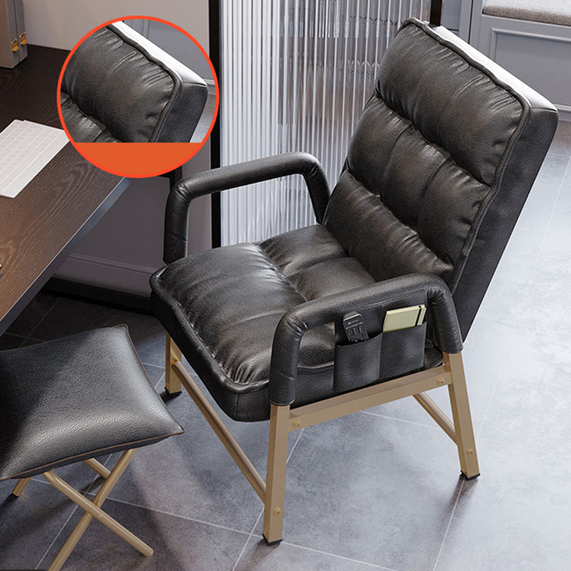 Modern Computer Chair Adjustable Back Height Office Chair with Upholstered Dark Gray With Footrest Clearhalo 'furn' 'furn_office_chair' 'Furniture' 'Office Chairs' 'Office Furniture' 'office_chair' 5523524