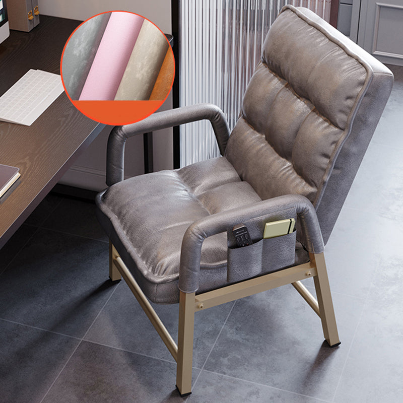 Modern Computer Chair Adjustable Back Height Office Chair with Upholstered Light Gray Without Footrest Clearhalo 'furn' 'furn_office_chair' 'Furniture' 'Office Chairs' 'Office Furniture' 'office_chair' 5523534