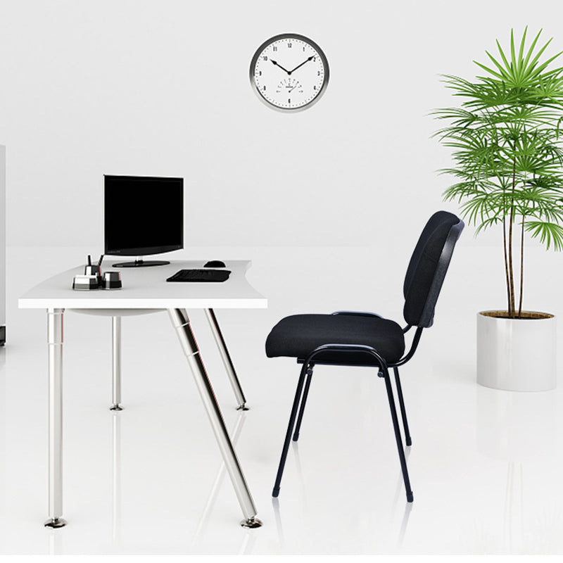 Moderner Bürostuhl mit schwarzem Gestell und 4 Beinen, Mikrofaser-Bürostuhl mit Metallgestell