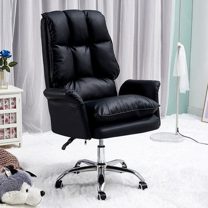 Modern Computer Ergonomic Upholstered Chair Height-adjustable Office Chair for Office Black Without Footrest Clearhalo 'furn' 'furn_office_chair' 'Furniture' 'Office Chairs' 'Office Furniture' 'office_chair' 5523562