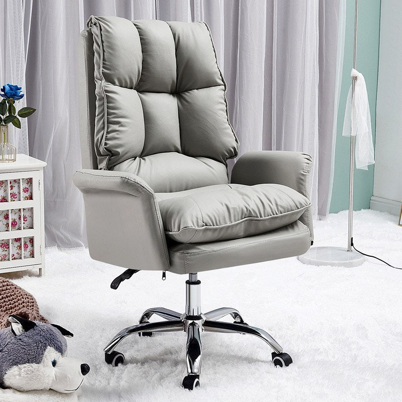 Modern Computer Ergonomic Upholstered Chair Height-adjustable Office Chair for Office Grey Without Footrest Clearhalo 'furn' 'furn_office_chair' 'Furniture' 'Office Chairs' 'Office Furniture' 'office_chair' 5523576