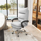 Contemporary Managers Chair High Back Executive Ergonomic Chair Gray-White With Footrest Clearhalo 'furn' 'furn_office_chair' 'Furniture' 'Office Chairs' 'Office Furniture' 'office_chair' 5523666