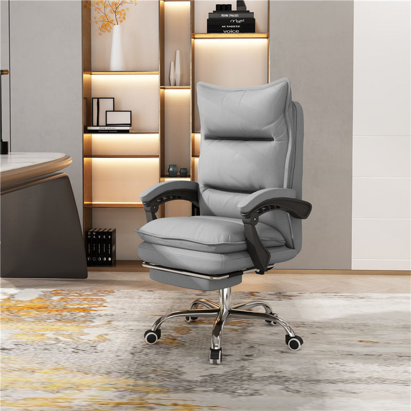 Contemporary Managers Chair High Back Executive Ergonomic Chair Light Gray With Footrest Clearhalo 'furn' 'furn_office_chair' 'Furniture' 'Office Chairs' 'Office Furniture' 'office_chair' 5523668