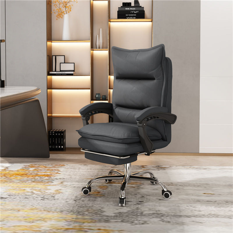 Contemporary Managers Chair High Back Executive Ergonomic Chair Dark Gray With Footrest Clearhalo 'furn' 'furn_office_chair' 'Furniture' 'Office Chairs' 'Office Furniture' 'office_chair' 5523674