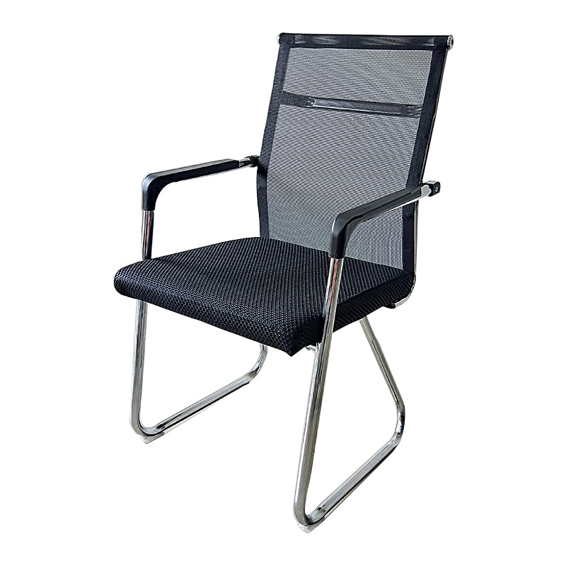 Moderne Black Metal Desk -stoel met midrug en hight Back Home Bureau stoel