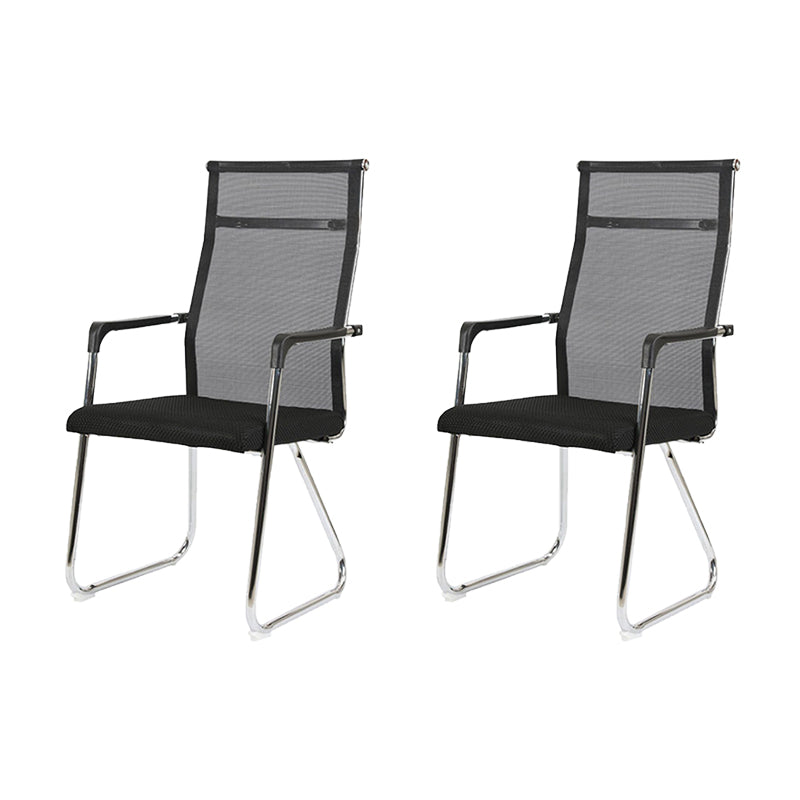 Moderne Black Metal Desk -stoel met midrug en hight Back Home Bureau stoel