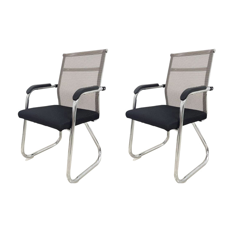 Moderne Black Metal Desk -stoel met midrug en hight Back Home Bureau stoel