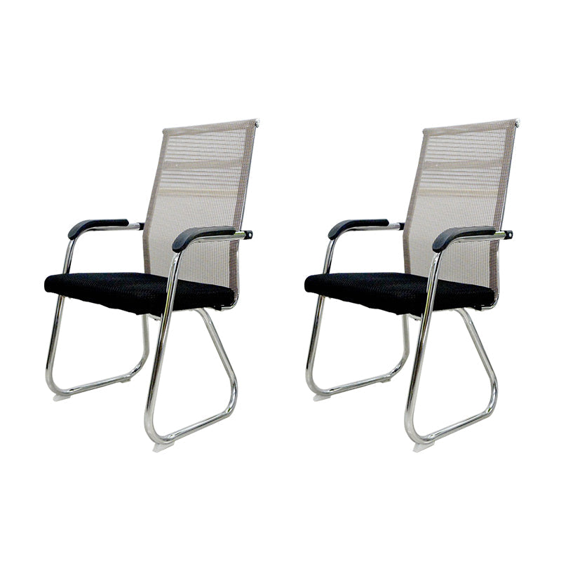 Moderne Black Metal Desk -stoel met midrug en hight Back Home Bureau stoel