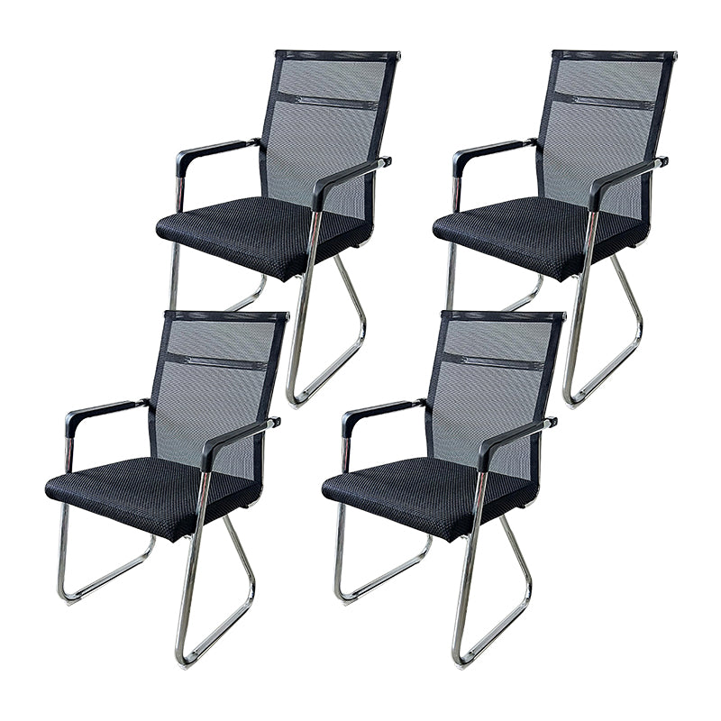 Moderne Black Metal Desk -stoel met midrug en hight Back Home Bureau stoel