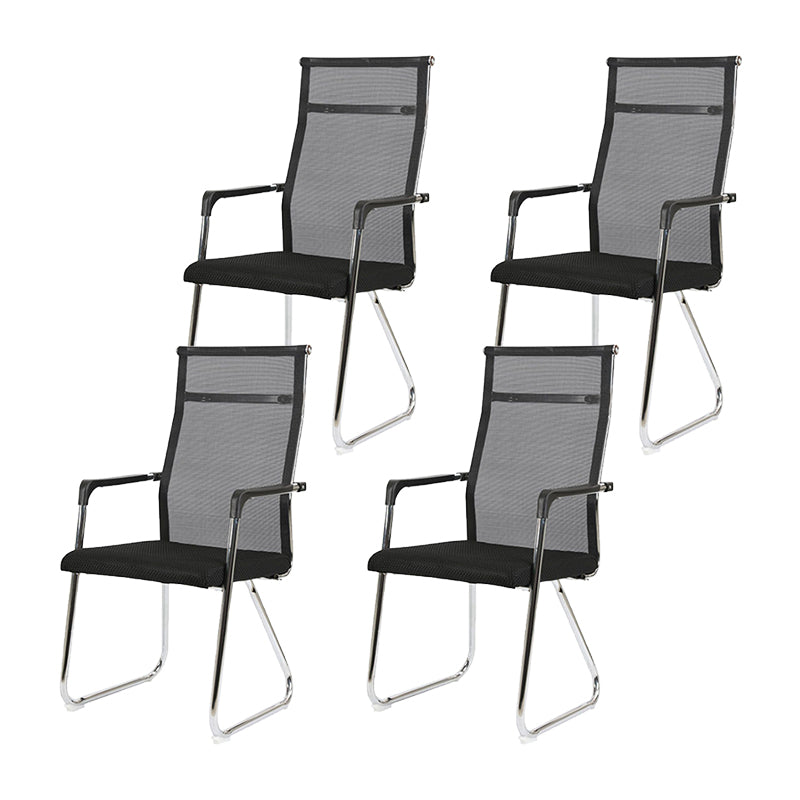 Moderne Black Metal Desk -stoel met midrug en hight Back Home Bureau stoel