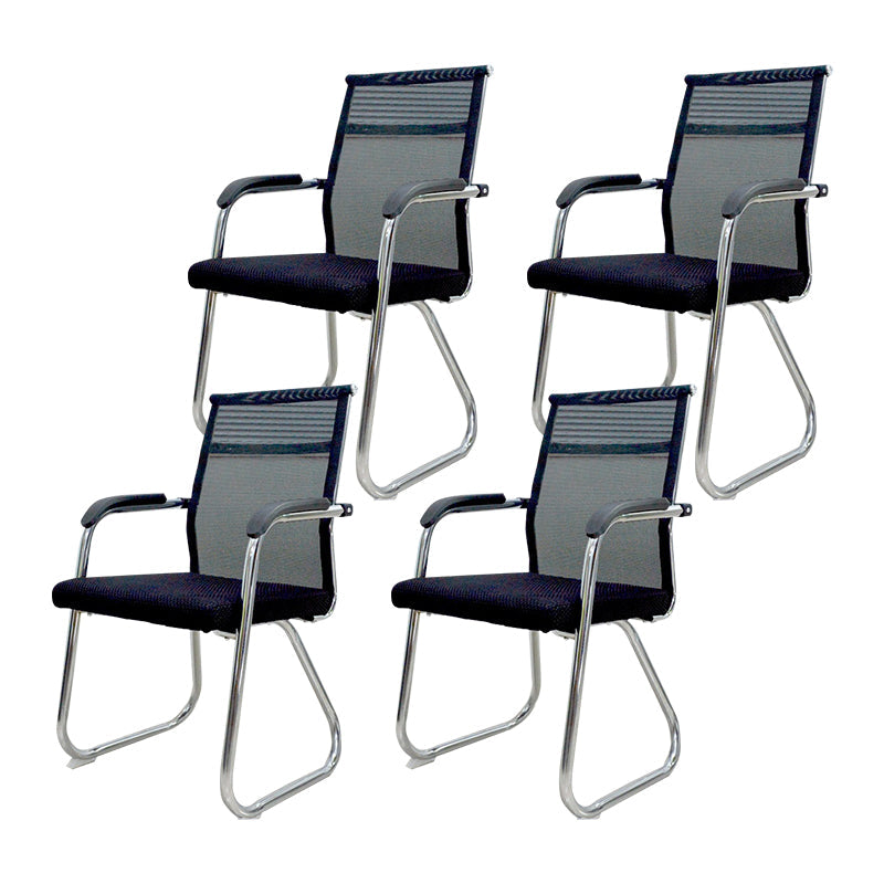 Moderne Black Metal Desk -stoel met midrug en hight Back Home Bureau stoel