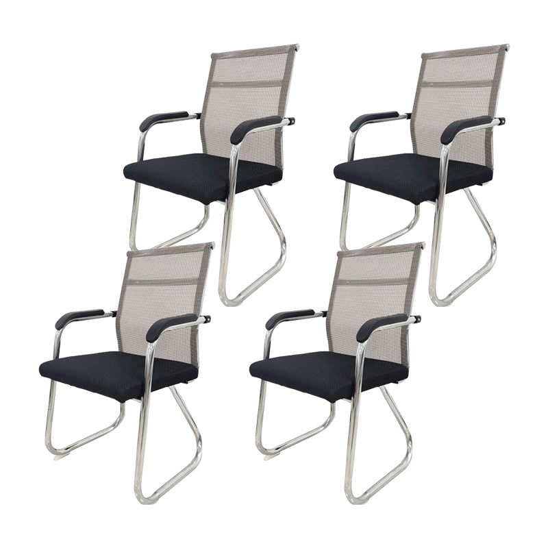 Moderne Black Metal Desk -stoel met midrug en hight Back Home Bureau stoel